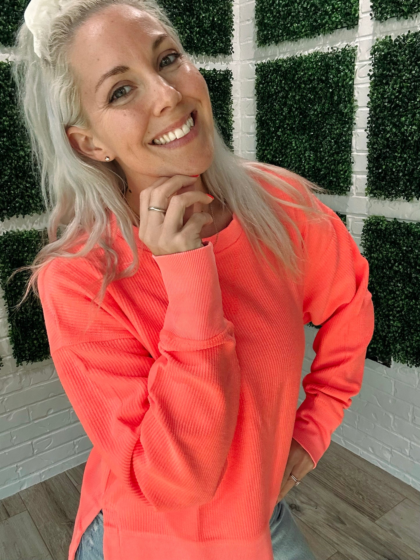 Moon Ryder Neon Cropped Corded Pullover
