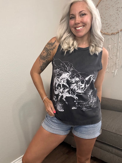 Wild Stallion Mineral Wash Tank Top