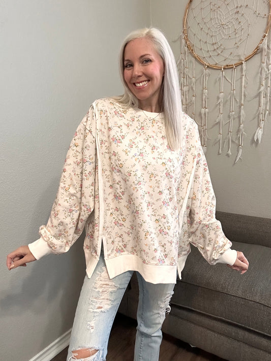 Petal Trail Oversized Pullover