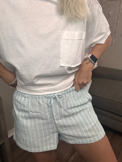 Sky Blue Linen Short