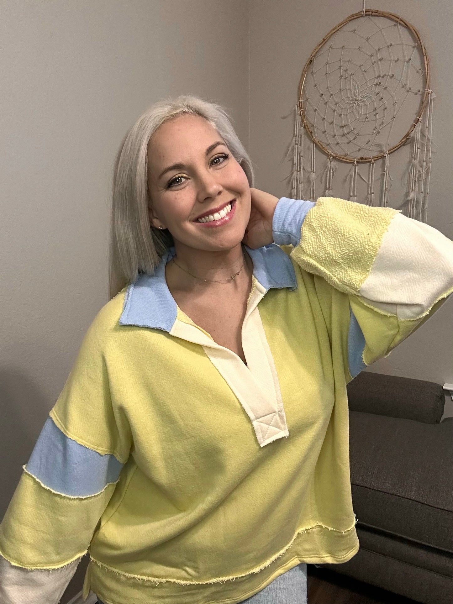 Princeton Slit Hem French Terry Color-block Sweatshirt