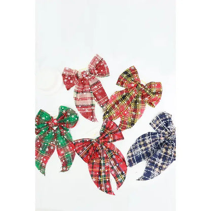 Raw Edges Christmas Theme Bow Clips