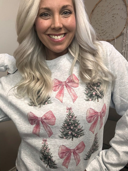 Girly Christmas Coquette Crewneck