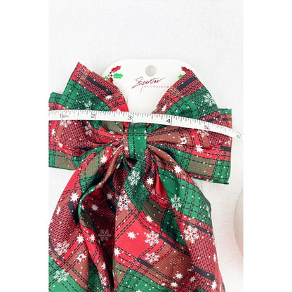 Christmas Pattern Long Tail Hair Bow