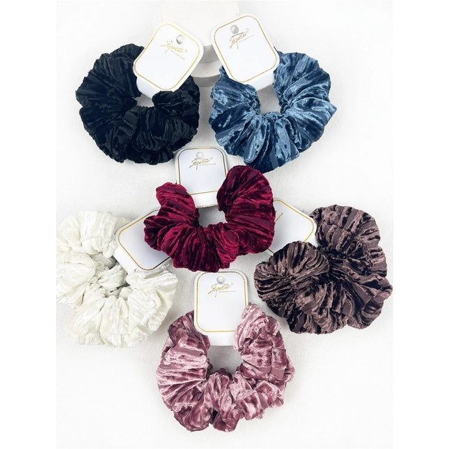 Winter Tone Velvet Hair Scrunchies- 2 Pack