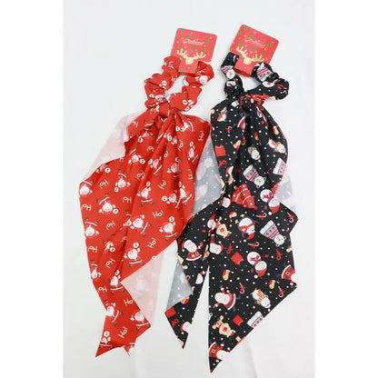 Christmas Theme Scarf Scrunchie