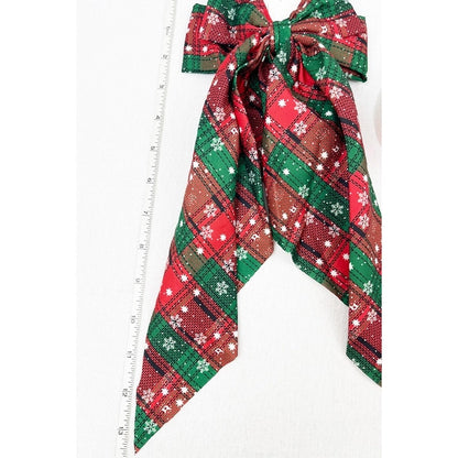 Christmas Pattern Long Tail Hair Bow