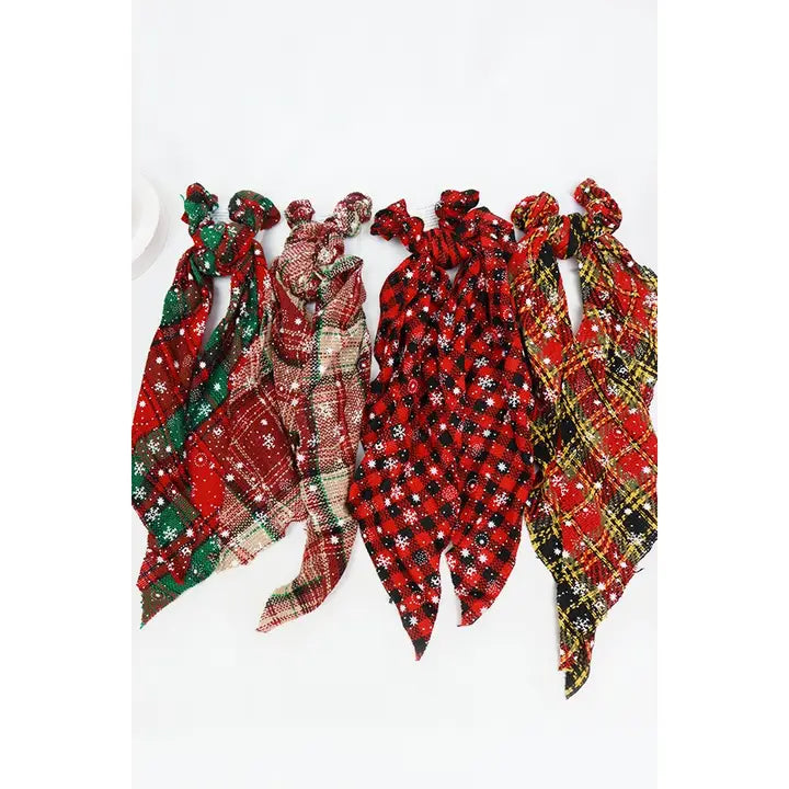 Christmas Plaid Scarf Scrunchies