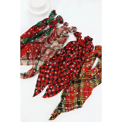 Christmas Plaid Scarf Scrunchies