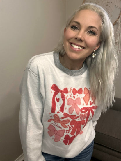 Girly Bow Reverse Fleece Sweatshirt