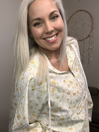 Dainty Flower Patch Pullover Windbreaker