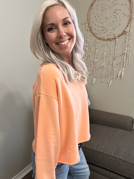 Citrus Pop Cropped Pullover