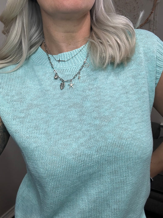 Ridin the Aqua Waves Sweater Tank