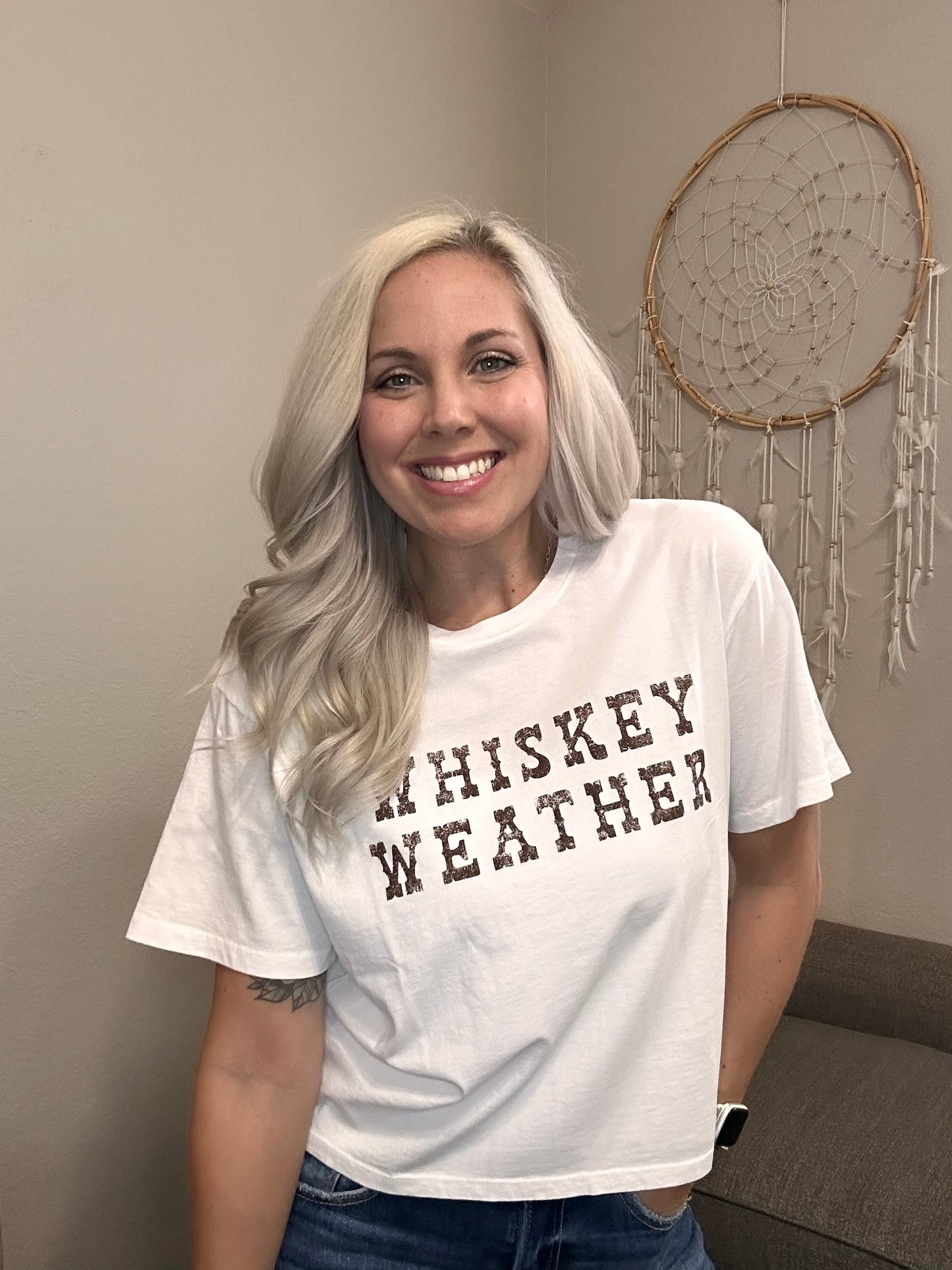 Whiskey Weather Long Crop Tee