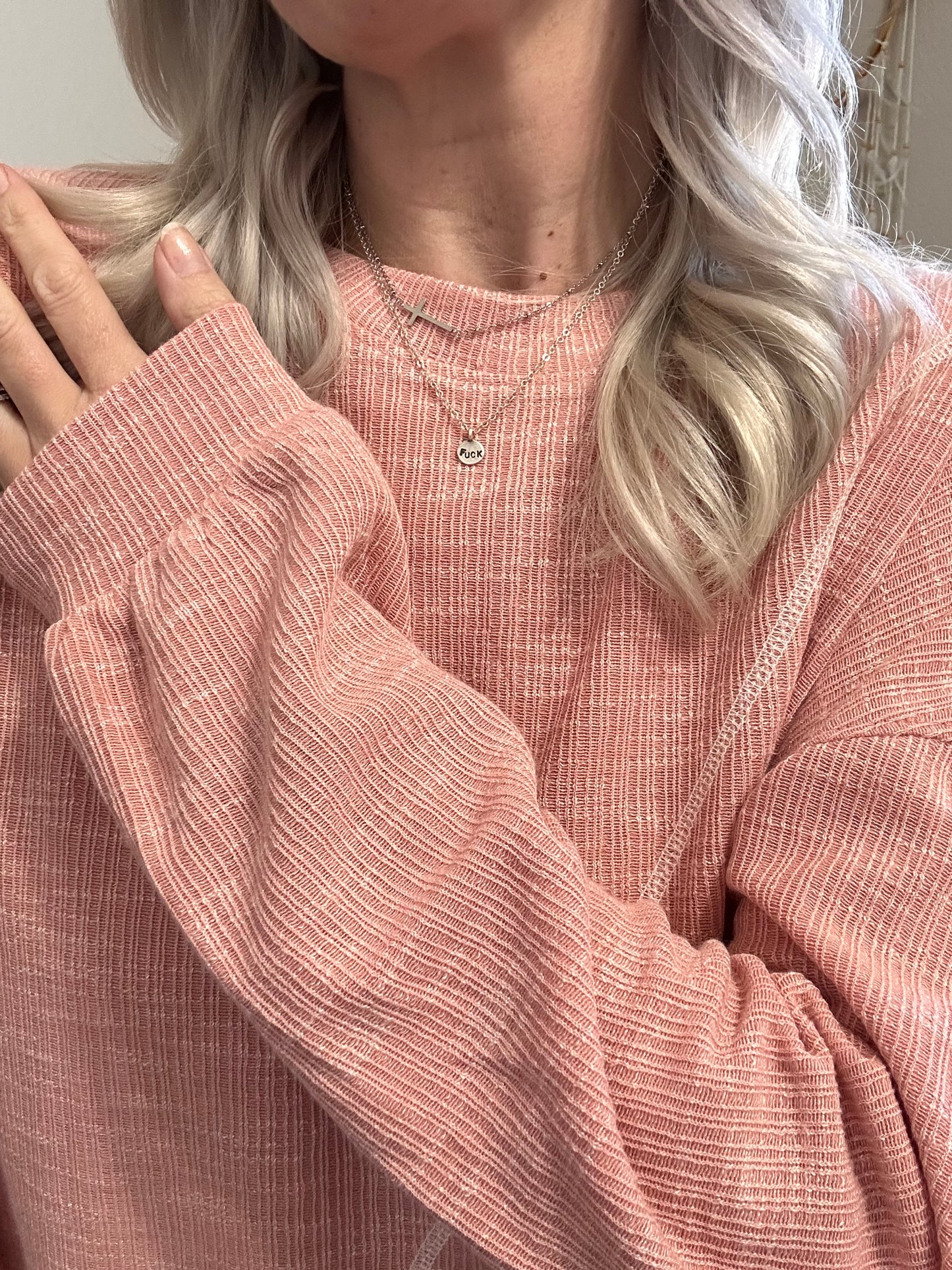 Spring Pastel V-Stitch Top