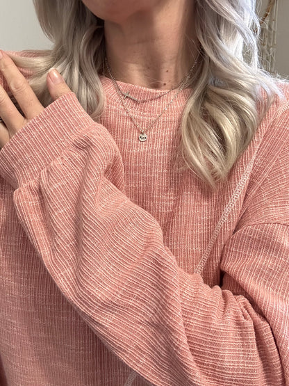 Spring Pastel V-Stitch Top