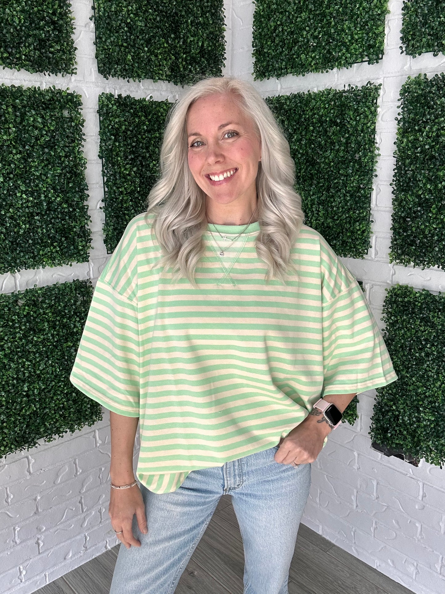 Prairie Stripe Oversized Top