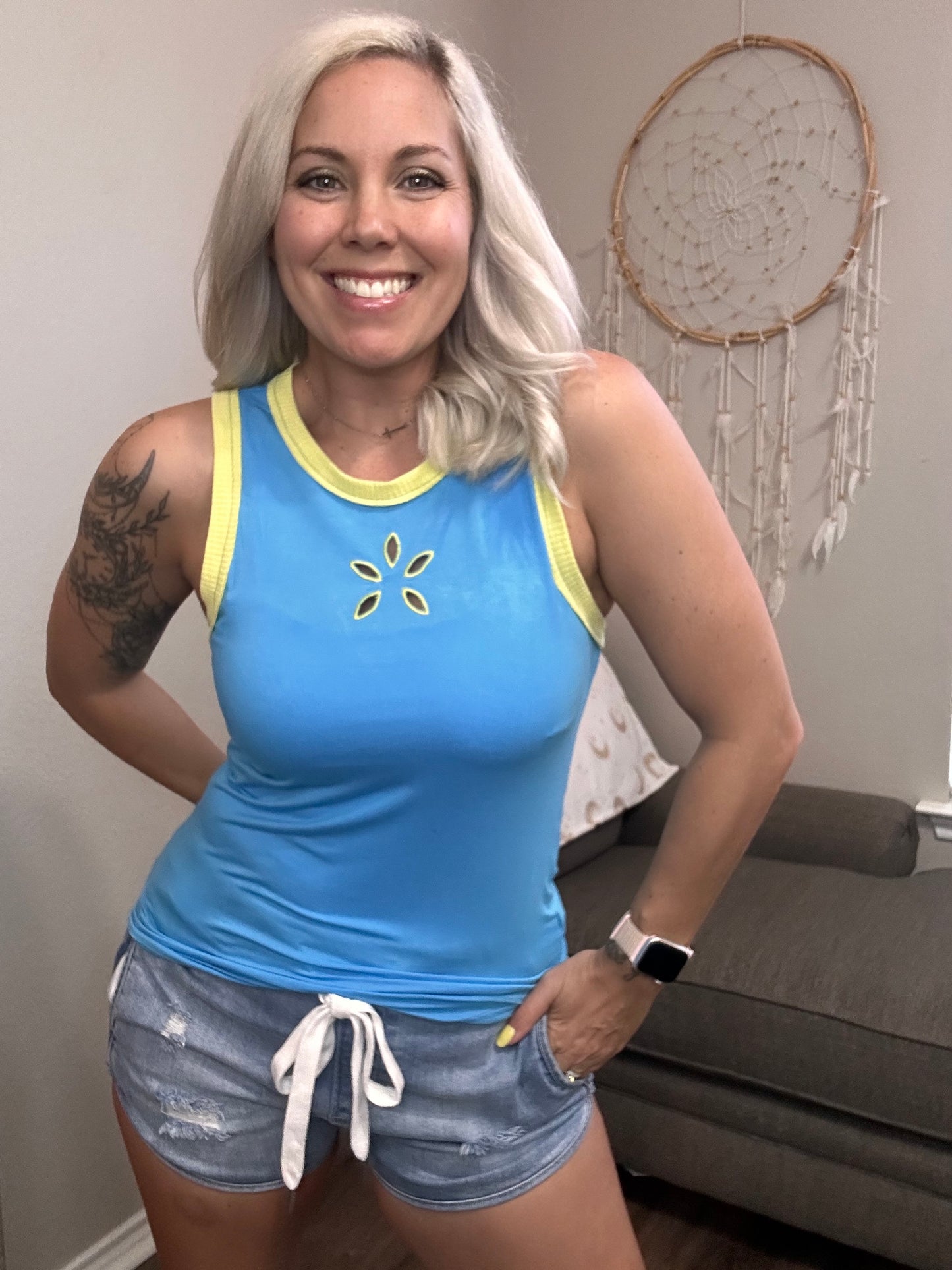 Edgy Laser Cut Tank Top