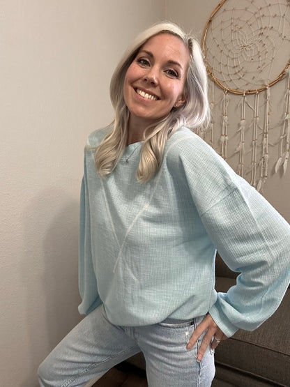 Spring Pastel V-Stitch Top