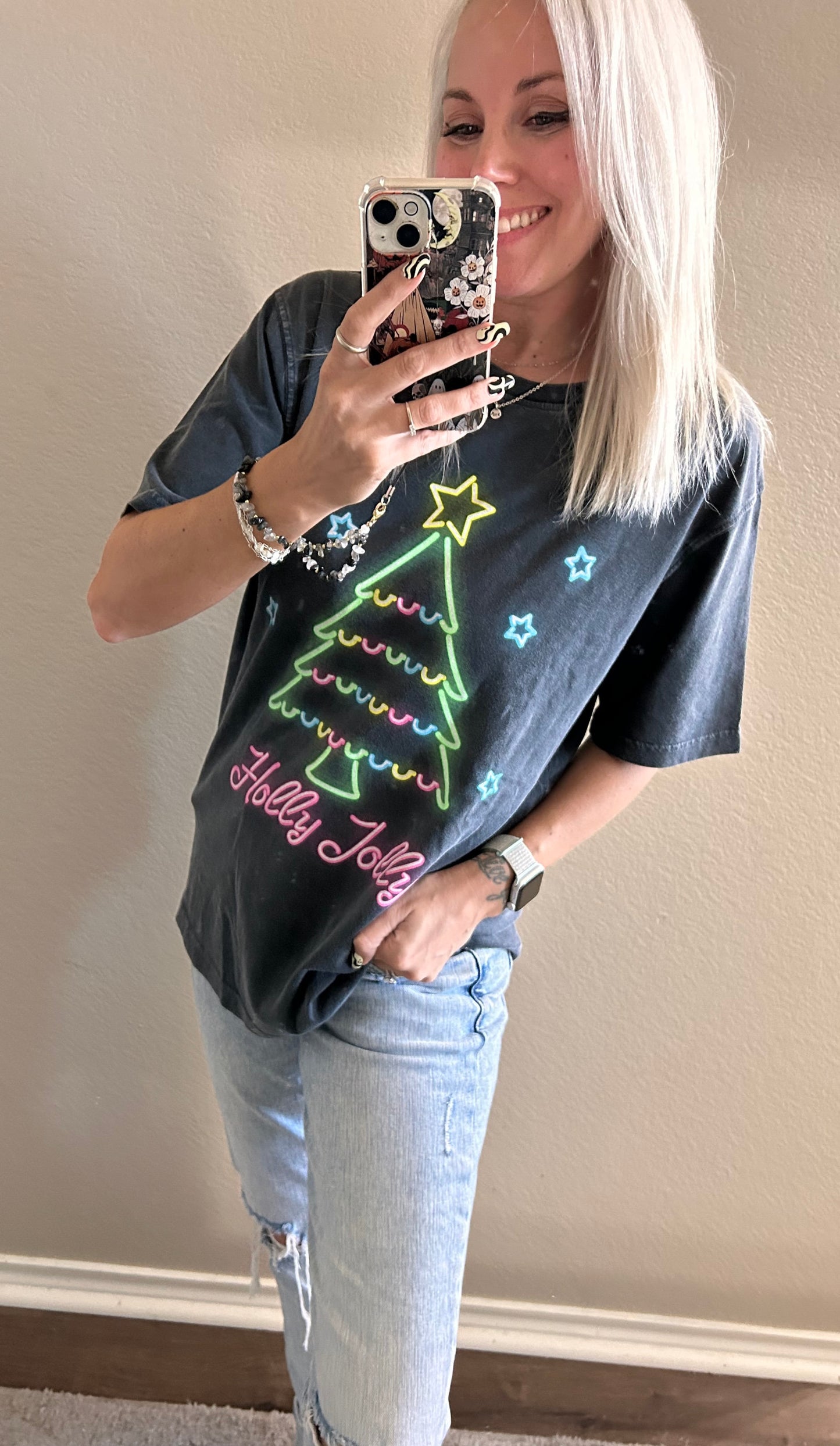 Neon Holly Jolly Tee