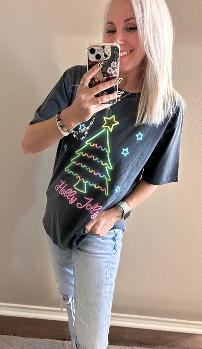 Neon Holly Jolly Tee