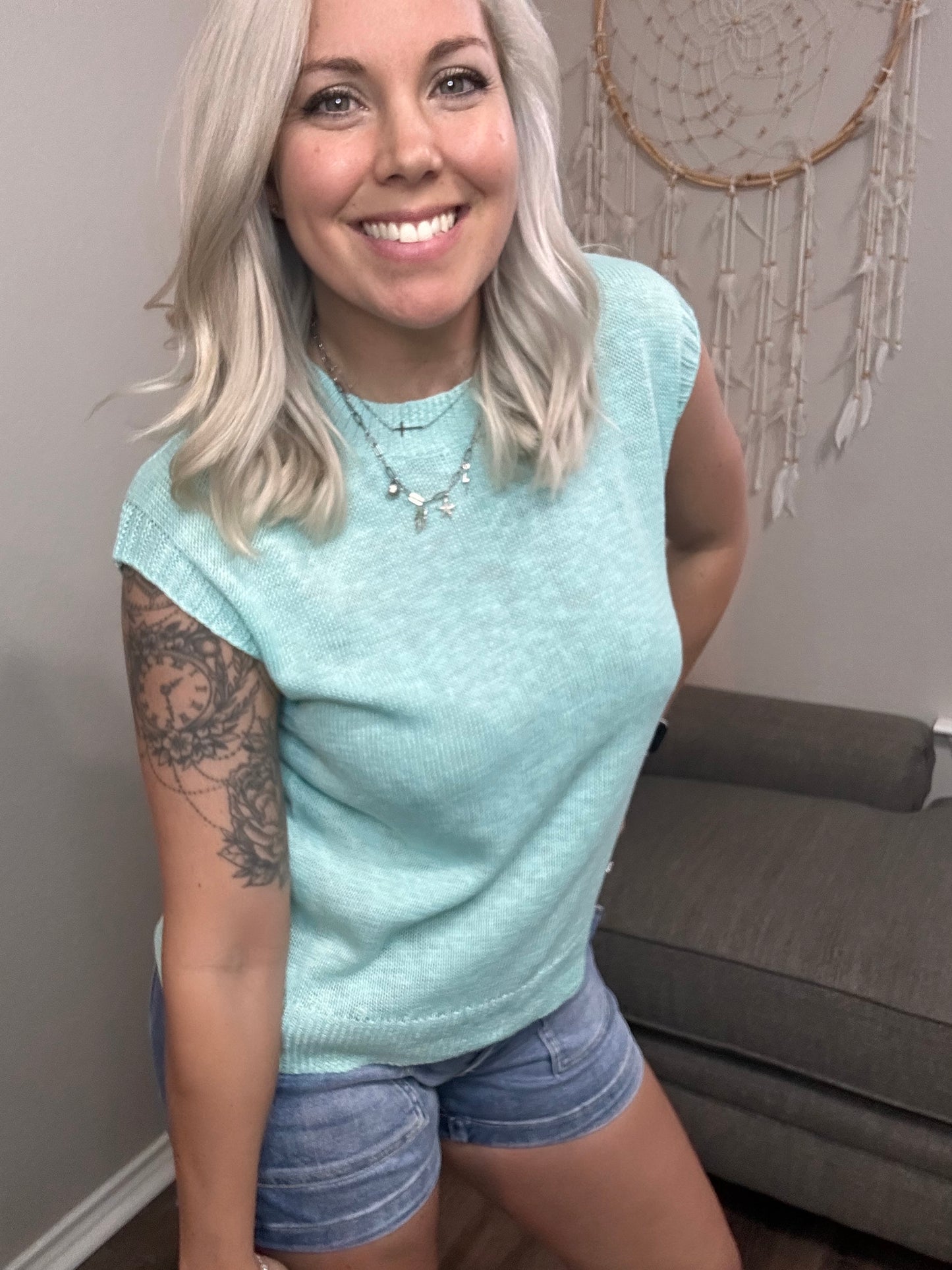 Ridin the Aqua Waves Sweater Tank