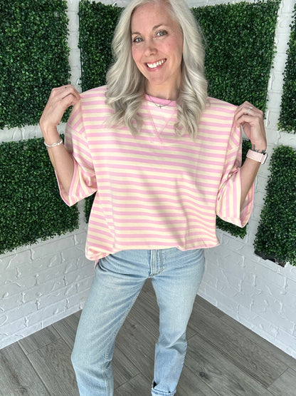 Prairie Stripe Oversized Top
