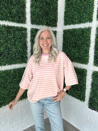 Prairie Stripe Oversized Top