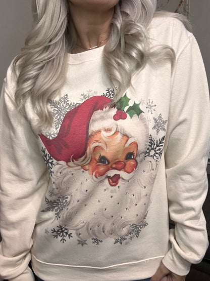 Vintage Santa Crewneck Sweater with some bling