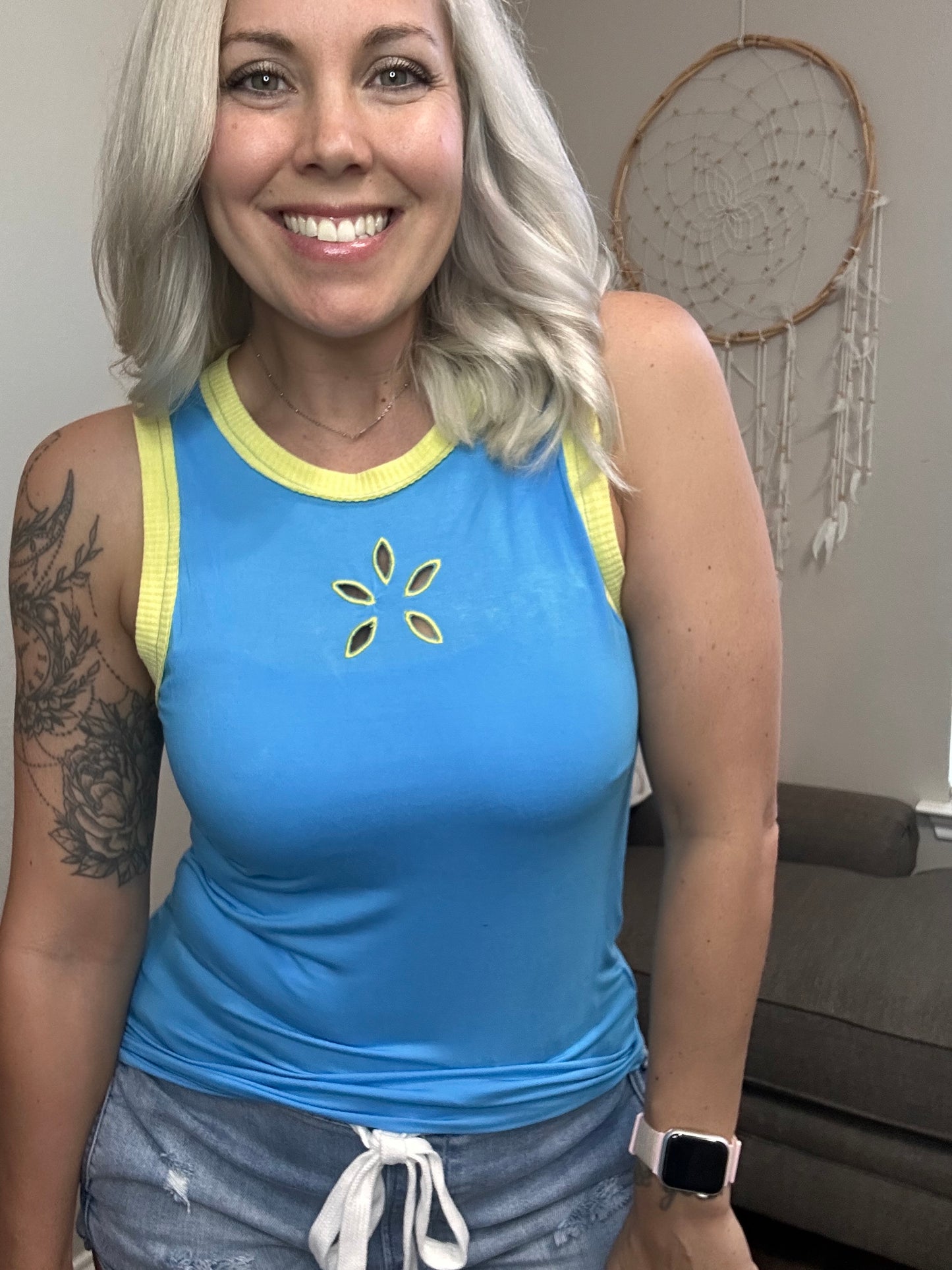 Edgy Laser Cut Tank Top