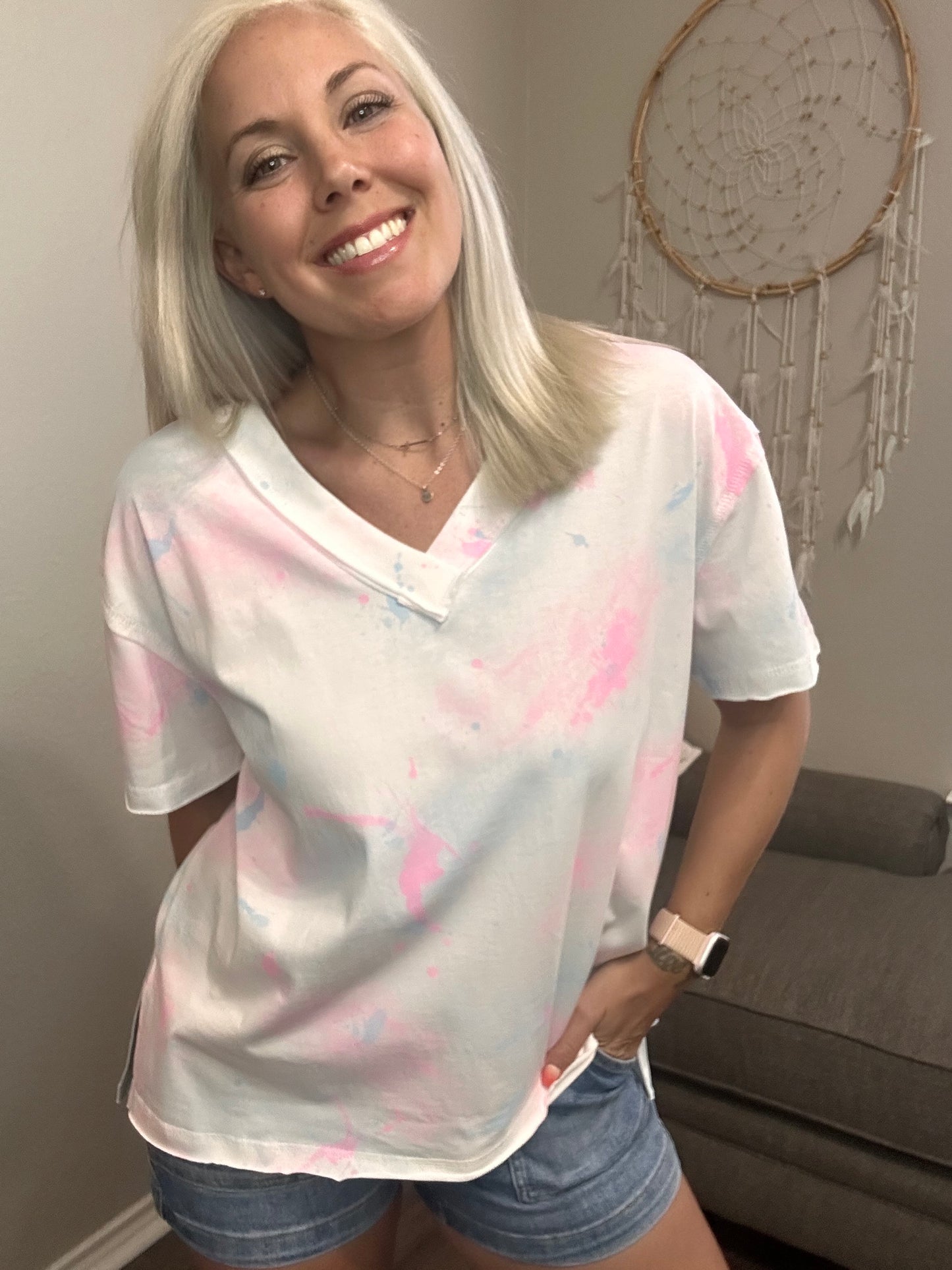 Penny Paint-splash V-neck