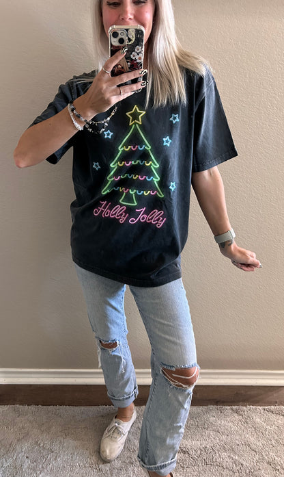 Neon Holly Jolly Tee