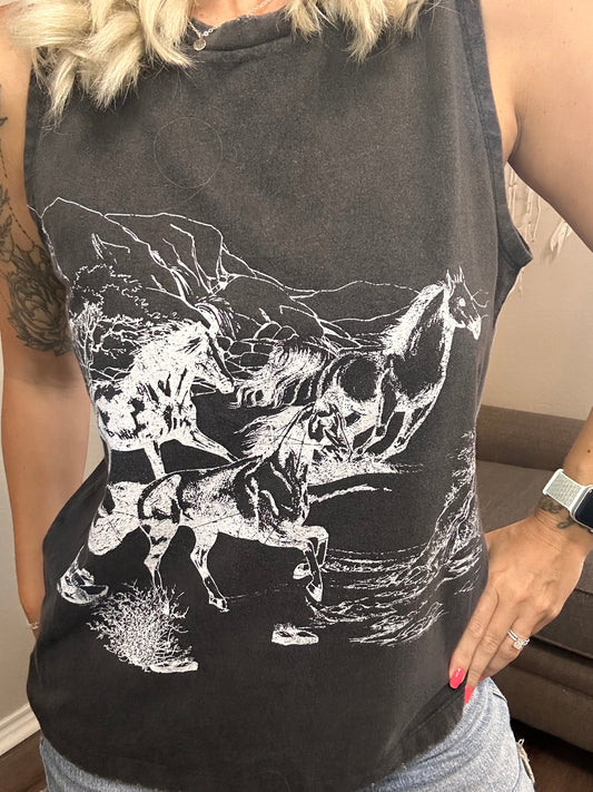 Wild Stallion Mineral Wash Tank Top