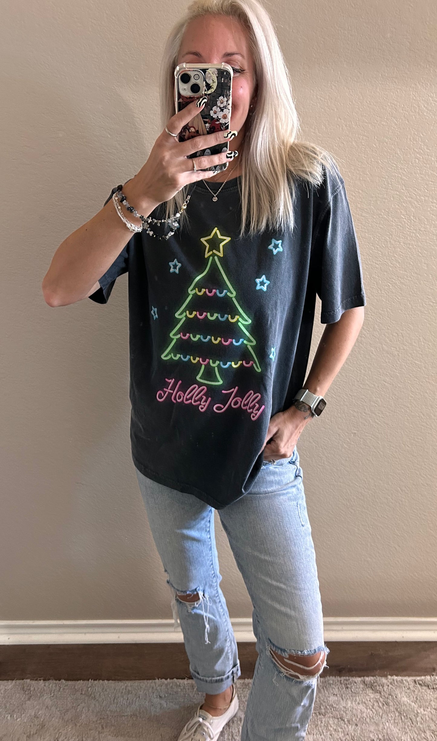 Neon Holly Jolly Tee