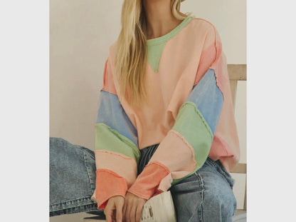 Pastel Horizon Colorblock Top
