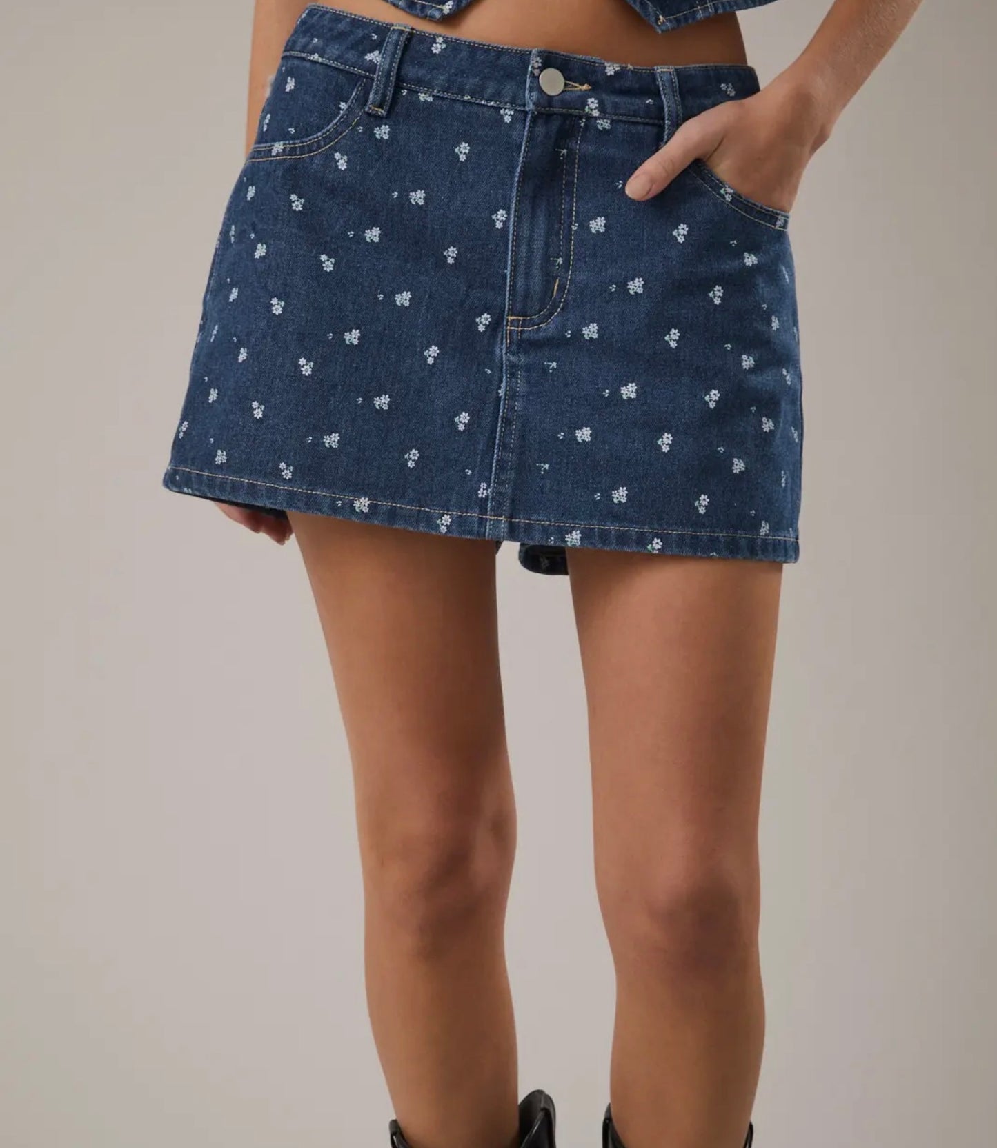 Flora Denim Skort