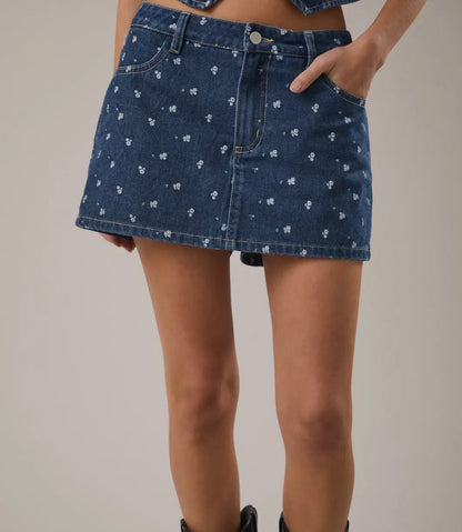 Flora Denim Skort