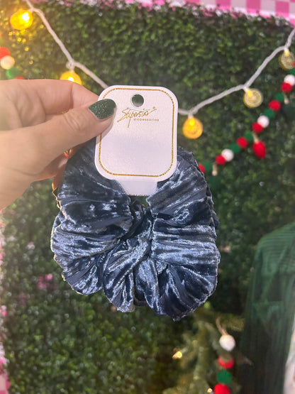 Winter Tone Velvet Hair Scrunchies- 2 Pack