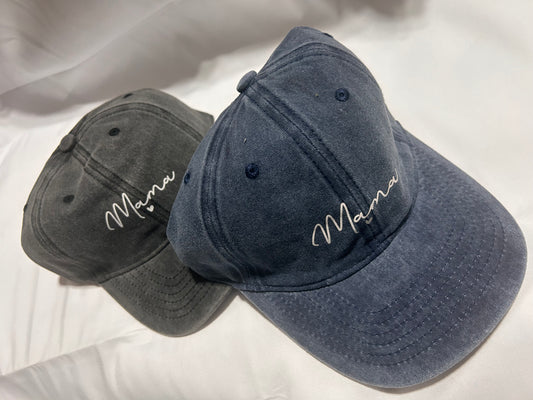 Mama Printed Acid Washed Baseball Cap