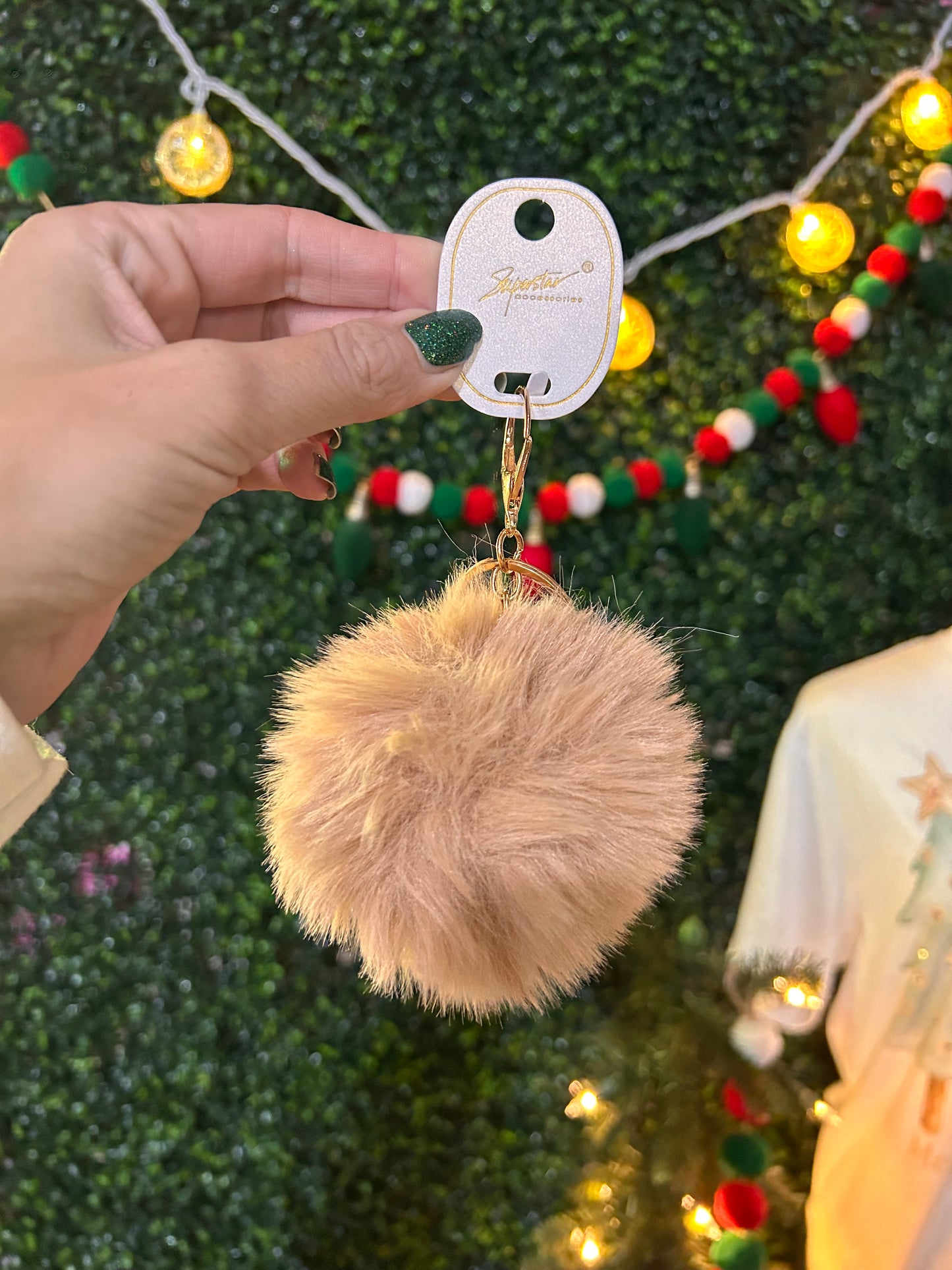 Fur Pom Pom Keychain