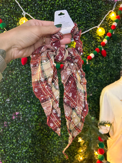 Christmas Plaid Scarf Scrunchies