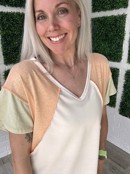 Peach Grove Colorblock Top