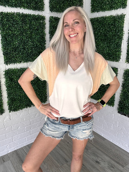Peach Grove Colorblock Top