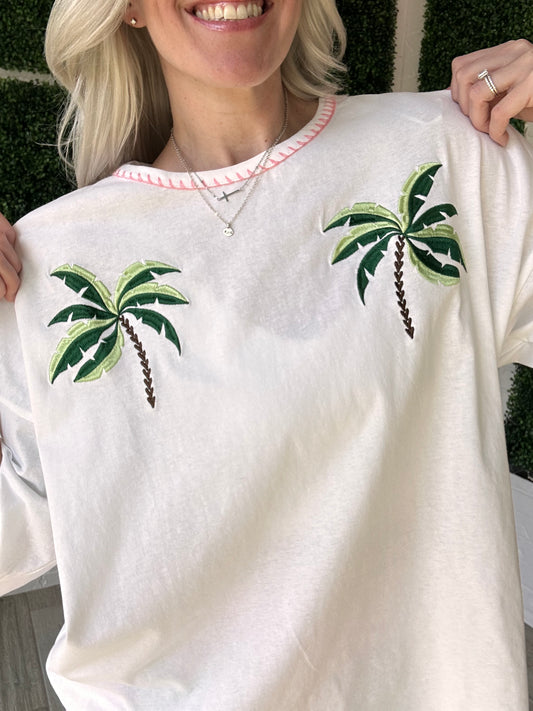 Pink Paradise Palm Top