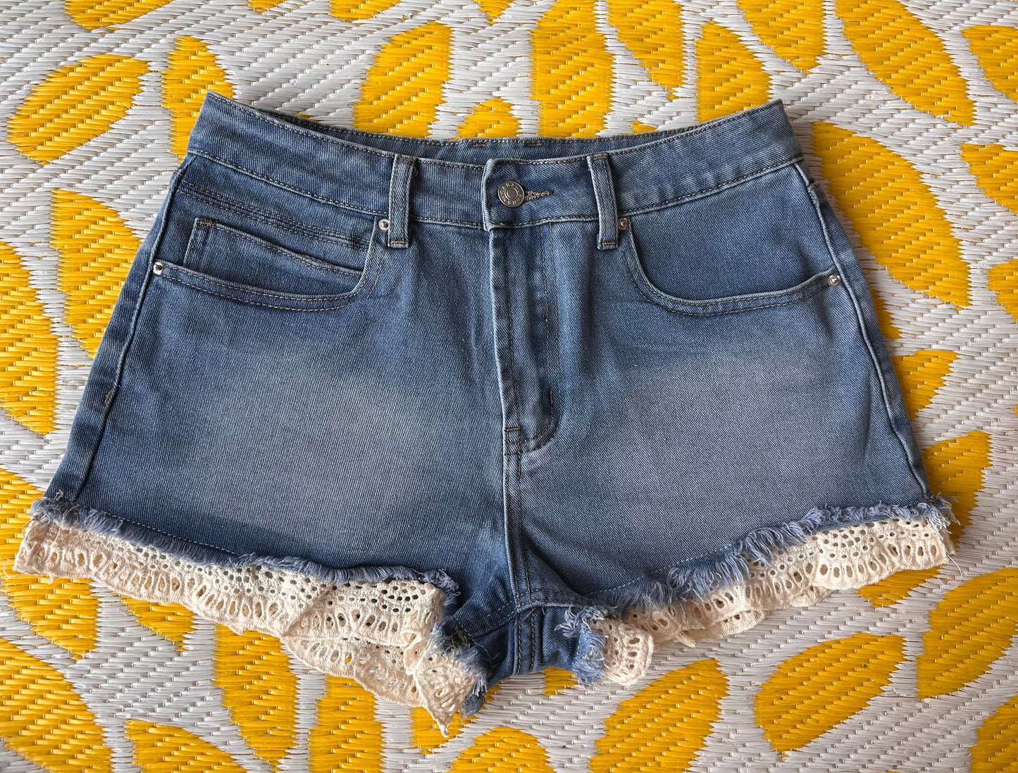 Lemon Lace Cutoffs