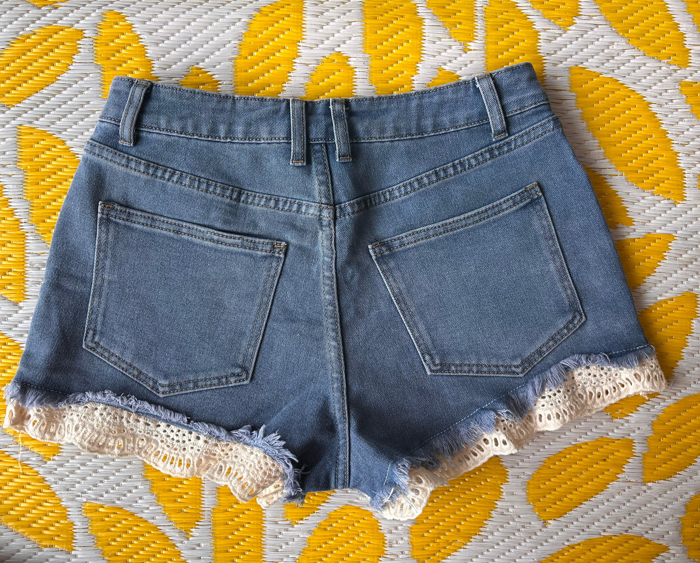 Lemon Lace Cutoffs