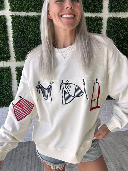 Red White & Poolside Sweatshirt