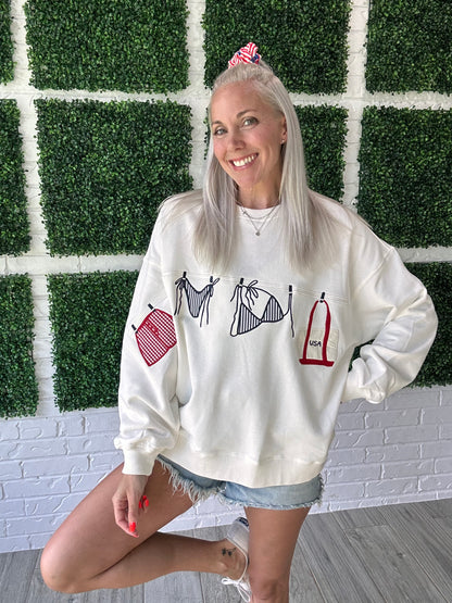 Red White & Poolside Sweatshirt