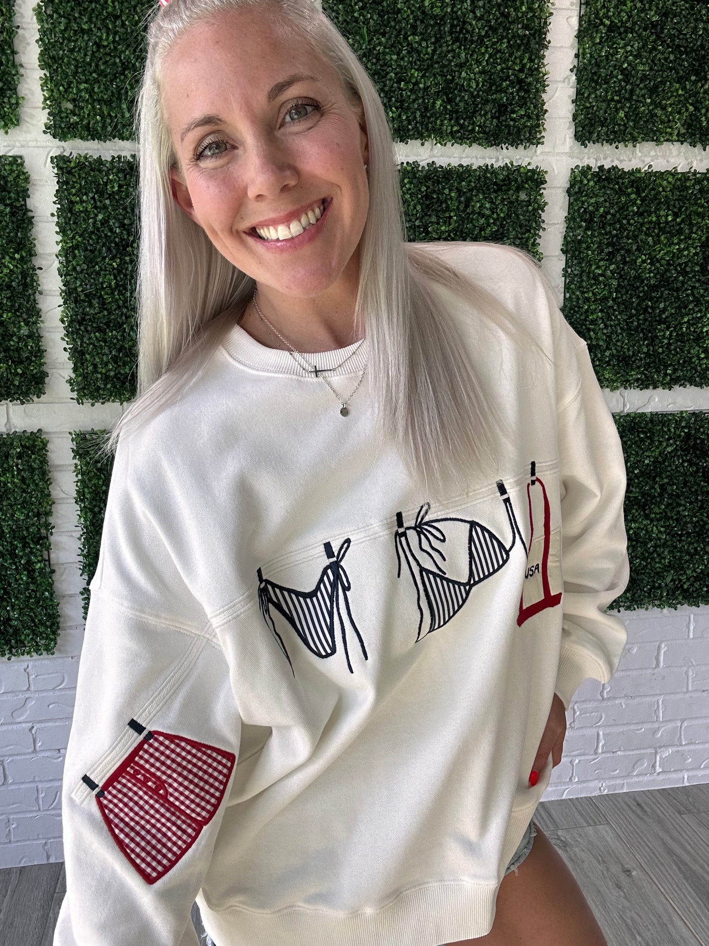Red White & Poolside Sweatshirt