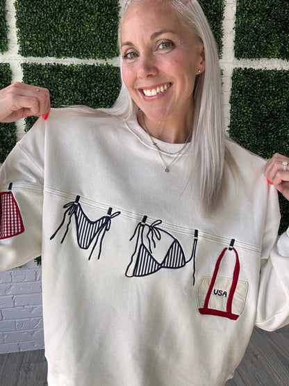 Red White & Poolside Sweatshirt